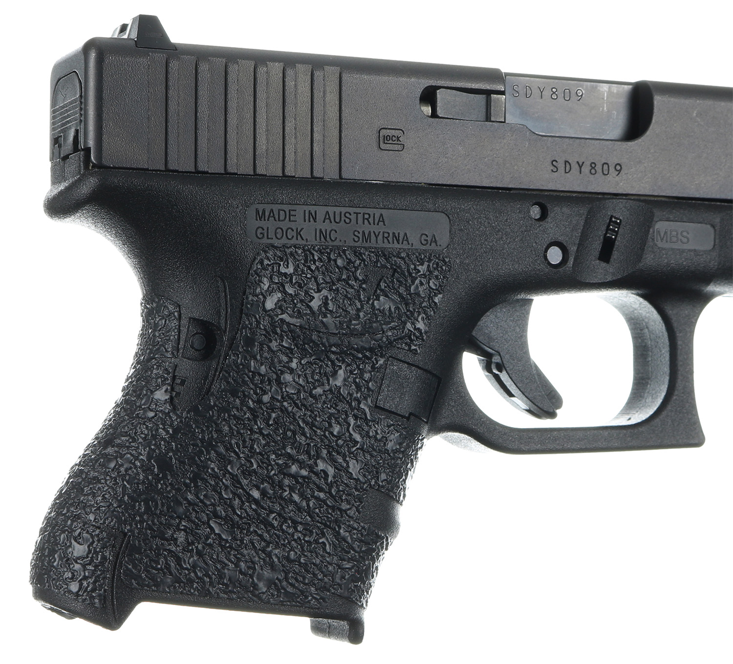 Talon Grips 116R Adhesive Grip  Compatible w/Glock 26/27/28/33/39 Gen4 w/No Backstrap, Black Textured Rubber