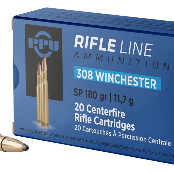 PPU PP3083 Standard Rifle  308Win 180gr Soft Point 20 Per Box/10 Case