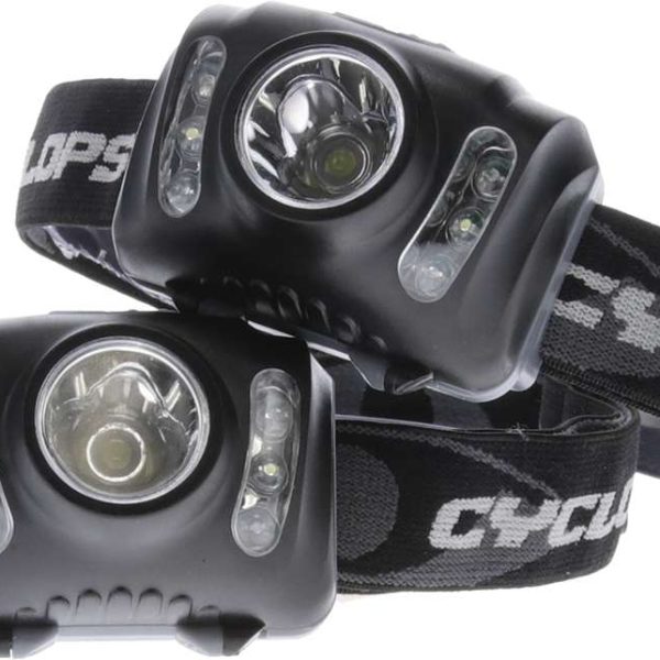 Cyclops CYCHL2102PK Headlamp  210 Lumens White Red/Green/White LED Bulb Black 2 Pack