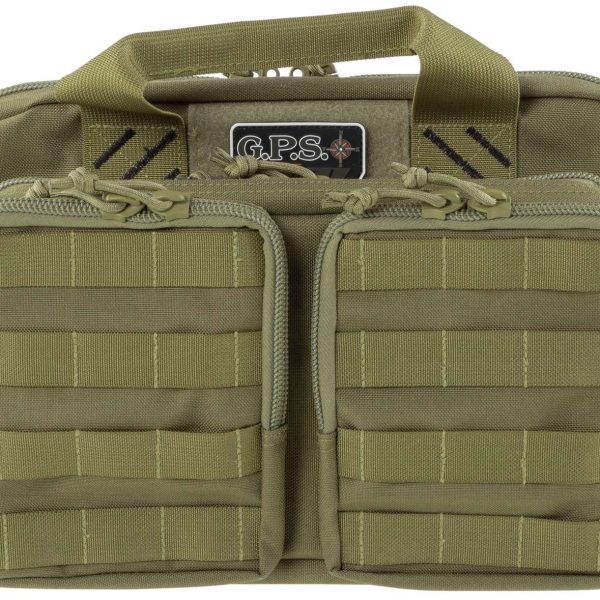 GPS Bags T1312PCT Tactical Quad +2 Tan 1000D Polyester with YKK Lockable Zippers, 8 Mag Pockets, 2  Ammo Front Pockets, Visual ID Storage System & Holds Up To 6 Handguns