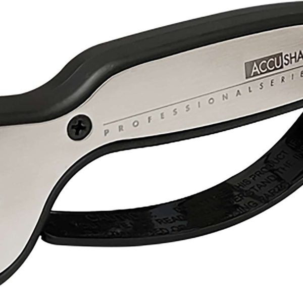 AccuSharp 040C Pro Sharpener Fixed Diamond Tungsten Carbide Sharpener Black/Silver Aluminum/Overmolded Rubber