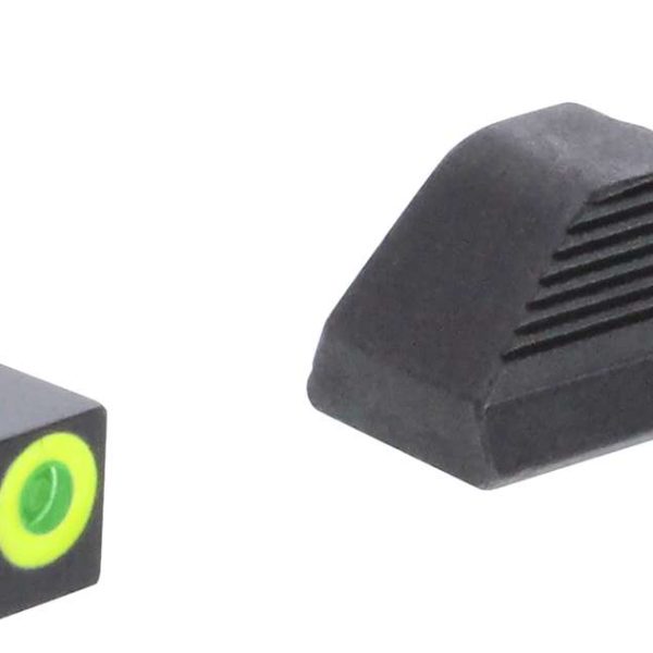 AmeriGlo GL352 Protector Sight Set for Glock  Green Tritium LumiGreen Outline Front Sight-Black Serrated Rear Sight