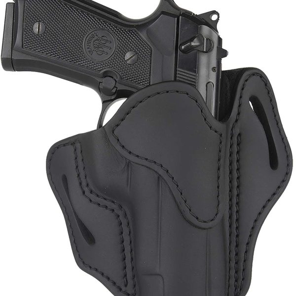 1791 Gunleather ORBH23SBLR BH2.3 Optic Ready OWB Size 2.3 Stealth Black Leather Belt Slide Compatible w/Glock 17/S&W M&P Shield Right Hand