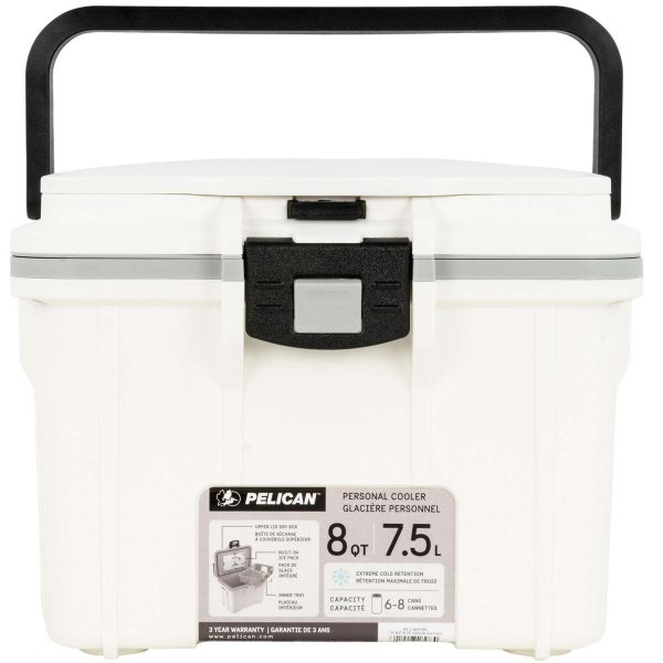 PELICAN 8Q-1-WHTGRY 8QT ELITE COOLER WHT/GRY