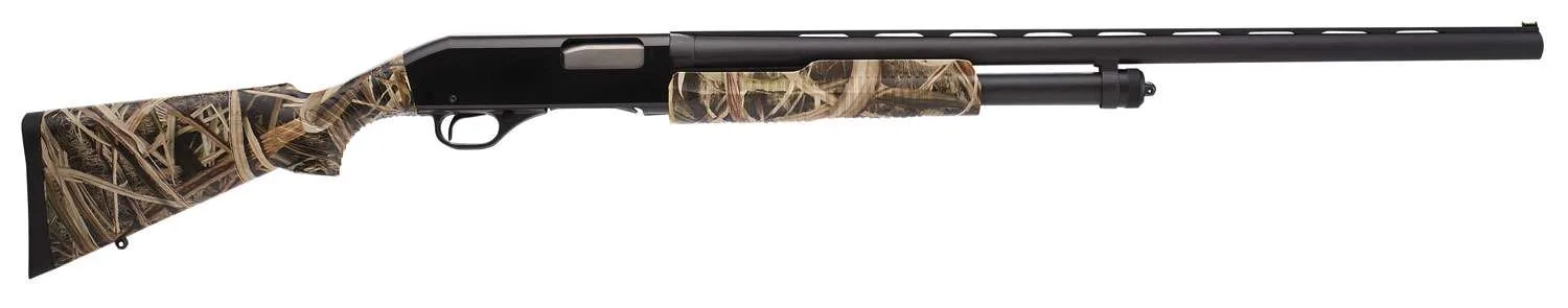 Stevens 22562 320 Field 12 Gauge Pump 3" 5+1 28" Matte Black Vent Rib Barrel, Matte Black Aluminum Drilled & Tapped Receiver, Fixed Mossy Oak Shadow Grass Blades Synthetic Stock, Ambidextrous
