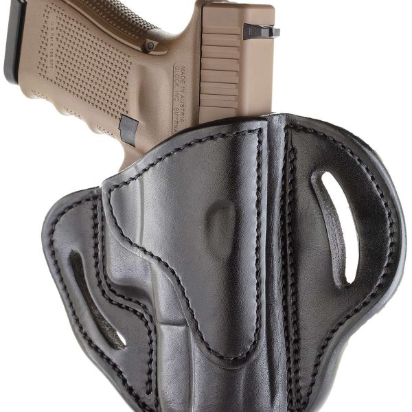 1791 Gunleather BH21SBLR BH2.1  OWB Size 2.1 Stealth Black Leather Belt Slide Compatible w/Glock 17/S&W M&P Shield/Springfield XD Right Hand