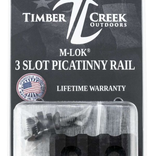 Timber Creek Outdoors M3SPRBL M-LOK 3 Slot Picatinny Rail  Black Anodized