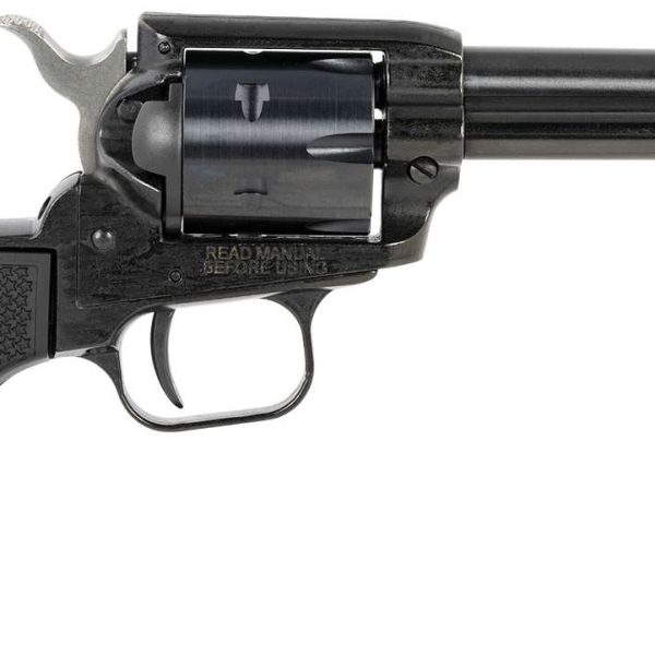 Heritage Mfg RR22B4PG Rough Rider  22 LR 6 Shot, 4.75" Black Steel Barrel, Black Cerakote Zinc Alloy Frame, Black Cerakote Cylinder, Black Polymer Grip, Hammer/Thumb Safety, Exposed Hammer