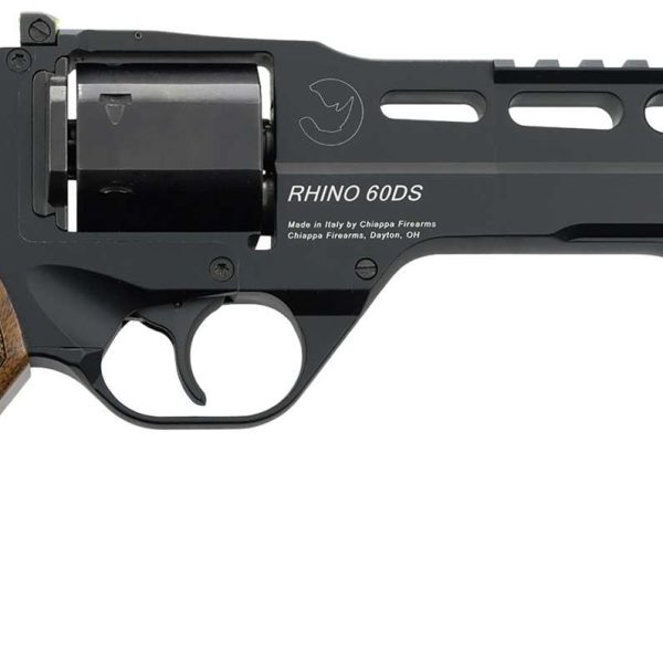 Chiappa Firearms CF340343 Rhino 60DS *CA Compliant 10mm Auto 6 Shot 6" Black Anodized Picatinny Rail/Vent Rib Barrel, Black Cylinder, Black Anodized Aluminum Frame w/Picatinny Rail, Walnut Grip