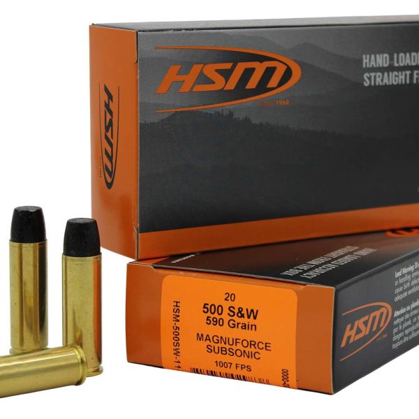 HSM 500SW11N   500S&WMag Subsonic 590gr Hard Cast Long Flat Nose 20 Per Box/25 Case