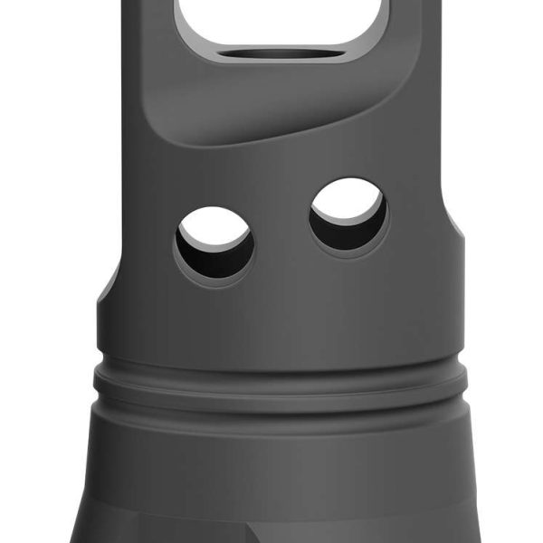 Breek Arms BRK4330 Echo Single Port Muzzle Brake Black Nitride Steel 1/2"x28 Threads 223 Cal/5.56mm Compatible w/ Breek-LOK 3QD
