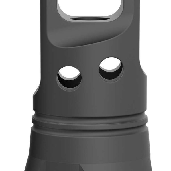 Breek Arms BRK4333 Echo Single Port Muzzle Brake Black Nitride Steel 1/2"x28 Threads 9mmLuger Compatible w/ Breek-LOK 3QD