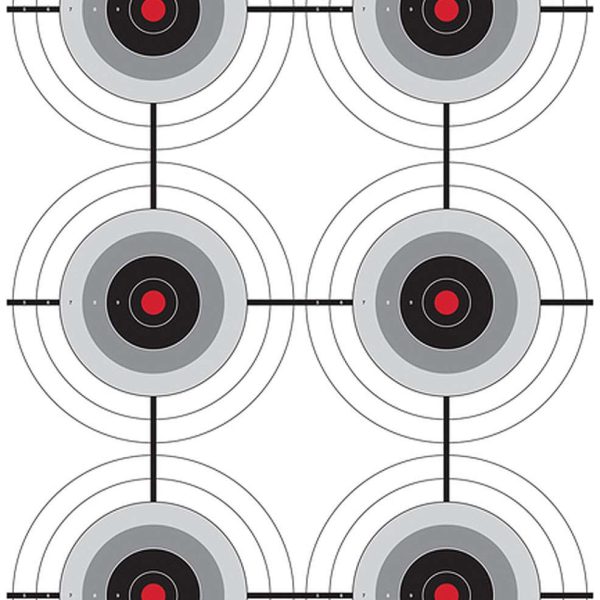 Birchwood Casey 37038 EZE-Scorer  6-Bullseye Paper Target 23" x 35" 100 Per Pack