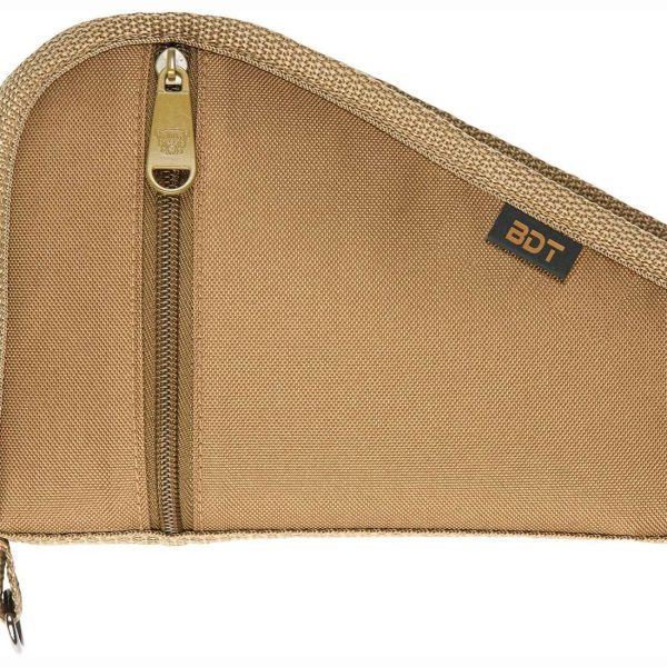 Bulldog BDT619T Deluxe Pistol Case With Pocket & Sleeve, Tan Water-Resistant Outer Shell, Impact-Resistant Padding, Heat-Resistant Quilted Lining 9"L x 6"H