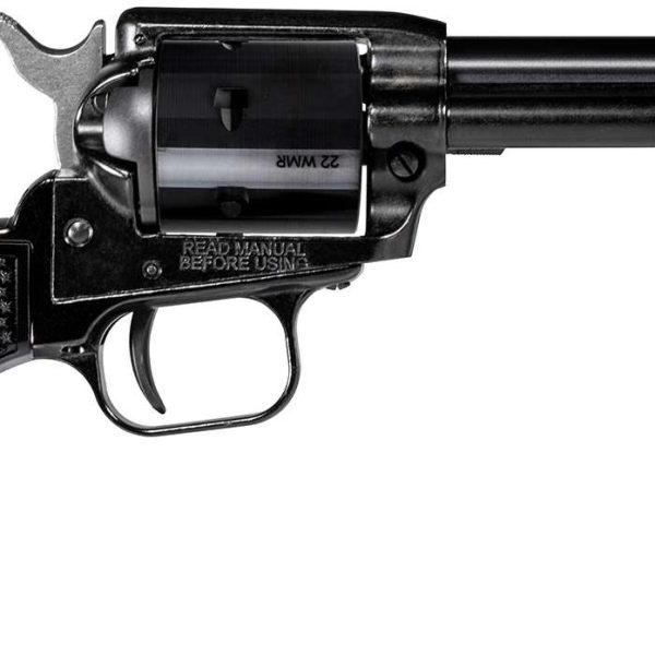 Heritage Mfg RR22MB4PG Rough Rider  22 LR/22 WMR 6 Shot, 4.75" Black Steel Barrel, Black Cerakote Zinc Alloy Frame, Black Cerakote Cylinder, Black Polymer Grip, Hammer/Thumb Safety, Exposed Hammer