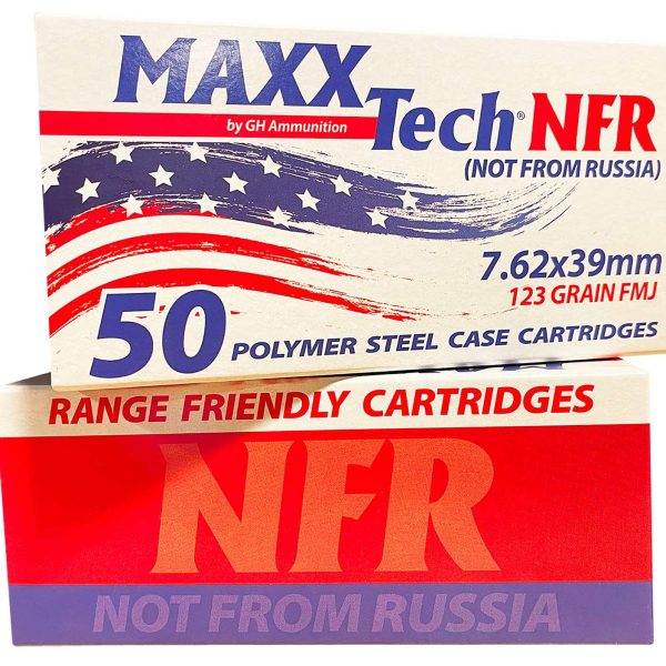 MaxxTech MTNFR762 NFR  7.62x39mm 123gr Full Metal Jacket 50 Per Box/10 Case