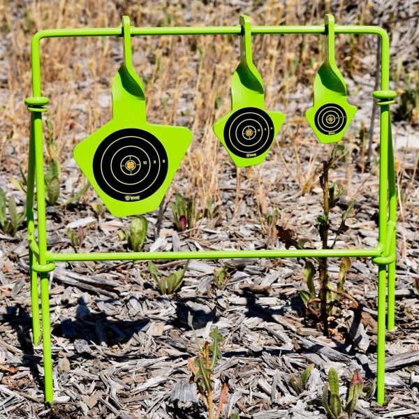 SME SMEST22FLD Spinning Target  Handgun Steel Black/Green Bullseye Illustration Impact Enhancement Motion
