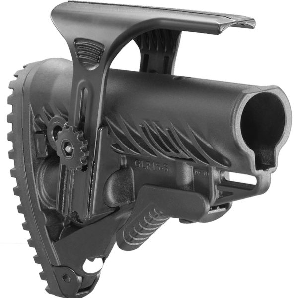 FAB Defense FXGLR16CP GLR-16 CP  Tactical Buttstock for AR-15/ M16/ M4 w/Adjustable Cheek-Rest & Anti-Rattle Mechanism Black Polymer