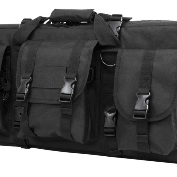 NcStar CVCPD2962B28 VISM Deluxe SubGun Case 28" Black PVC Fabric w/ Exterior Pockets Zippers & Padding for 2 AR or AK Pistols