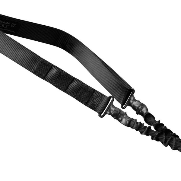 Phase 5 Weapon Systems SLGBLK Single Point Sling Black Nylon Strap w/Elastic Shock-Cord 24.50-33.50" OAL Adjustable Bungee