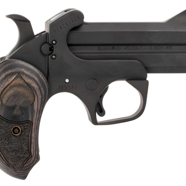 Bond Arms BABJ Black Jack  45 Colt (LC) 410 Gauge 2rd Shot 3.50" Black Black Steel Frame Black Ash Grips Features Silver Spade Above Hinge