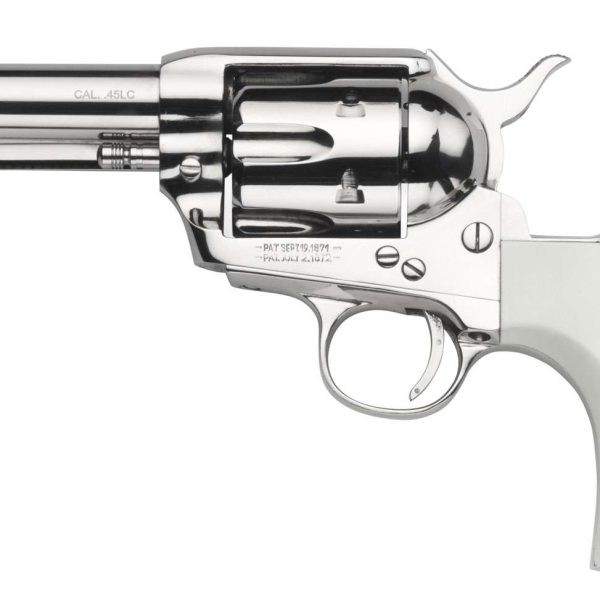 Taylors & Company 200072 1873 Cattleman 45 Colt (LC) Caliber with 3.50" Barrel, 6rd Capacity Cylinder, Overall Nickel-Plated Finish Steel  & Ivory Birdshead Synthetic Grip