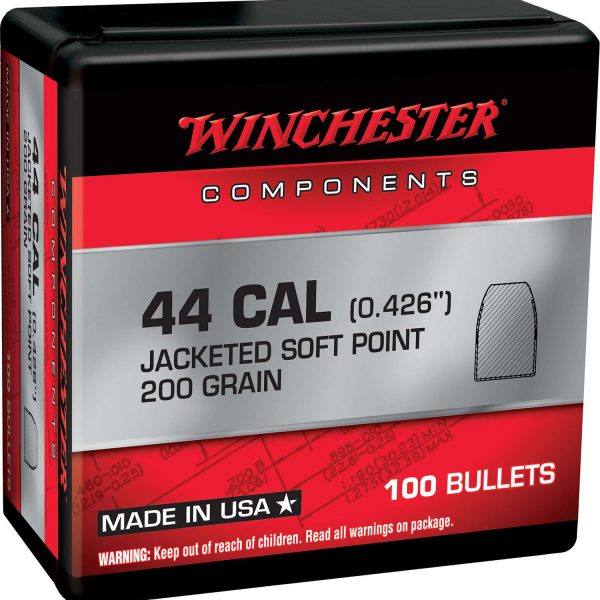 Winchester Ammo WB44SP200X Centerfire Handgun Reloading 44RemMag 200gr Soft Point 100 Per Box/10 Case