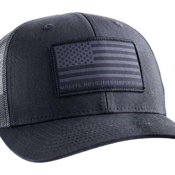Magpul MAG1215-001 Standard  Black Adjustable Snapback OSFA Structured Woven American Flag Patch