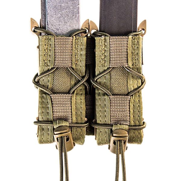 High Speed Gear 11PT02OD TACO Mag Pouch Double OD Green Nylon MOLLE Compatible w/ Pistol