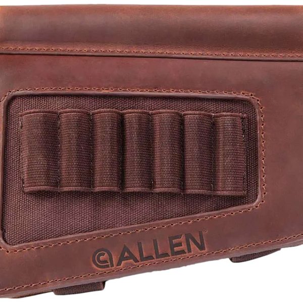Allen 8519 Westcliff Buttstock Cartridge Carrier 7rd Leather Rifle Buttstock Mount Features Raised Cheek Piece