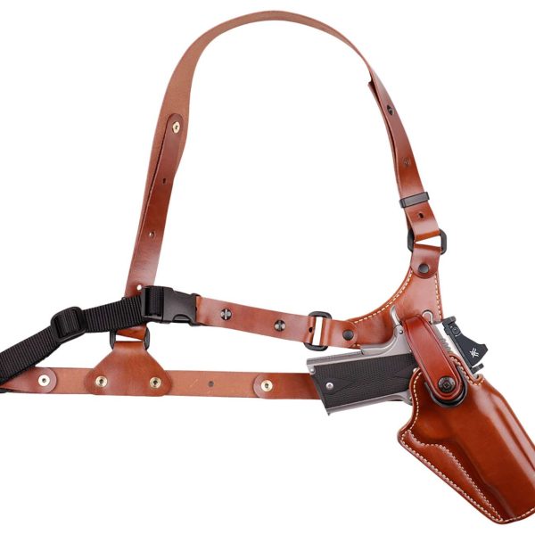 Galco GA880R Great Alaskan Chest Holster Fits Chest Up To 54" Tan Leather Shoulder/Torso Strap Fits Springfield XDM Elite Right Hand