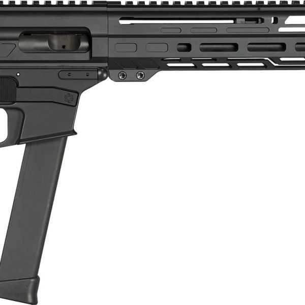 CMMG 99A806DAB Dissent MKGS 9mm Luger 33+1 10.50", Black, Picatinny Brace Adapter, 5.50" M-LOK Handguard, Left Side Charging Handle, Zeroed Linear Comp, Zeroed Drop-In Single Stage Trigger