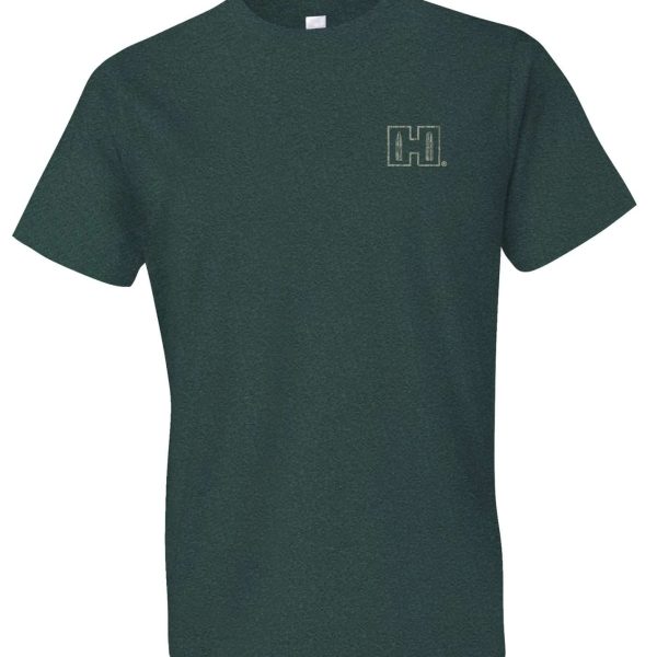 Hornady Gear 31794 Double Rocker  Olive Heather, Cotton/Polyester/Rayon, Short Sleeve Semi-Fitted, XL