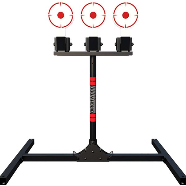 Birchwood Casey 3TPR 3 Spring Loaded Self Resting Targets Plate Rack Black/Red AR500 Steel 0.37" Thick Standing