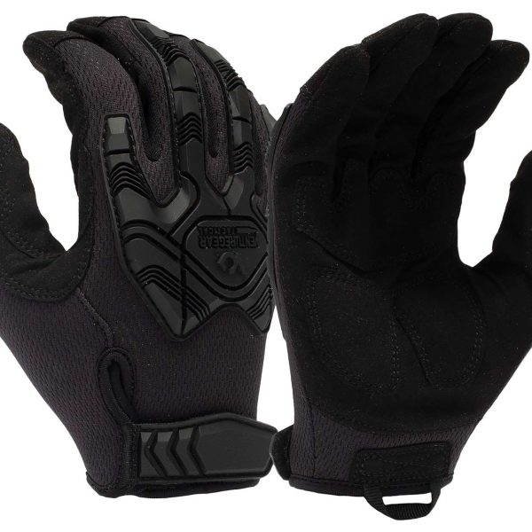 Pyramex VGTG40BM Impact Operator Heavy-Duty Black Synthetic Leather Medium Hook & Loop