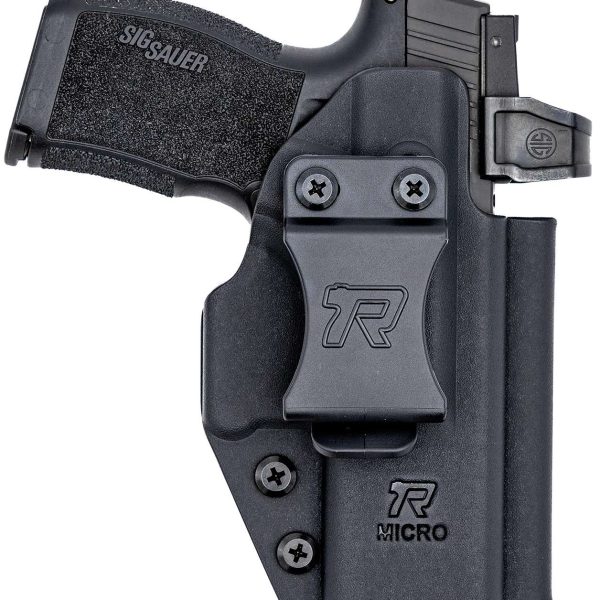 Rounded Gear RGUNVRSLCMPCTBLK Universal Kydex  IWB Black Kydex Belt Clip Fits Compact Sized Handguns Right Hand