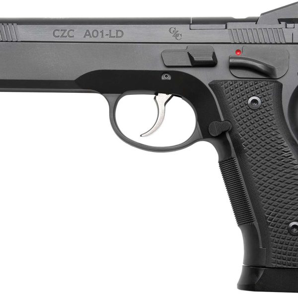 Cz Custom Shop 96336 A01-LD  9mm Luger 19+1 5" Match Grade Bull Barrel, Black Optic Cut/Serrated Steel Slide, Black Polycoat Steel Frame w/Beavertail, Black G10 Grip, Long Dustcover