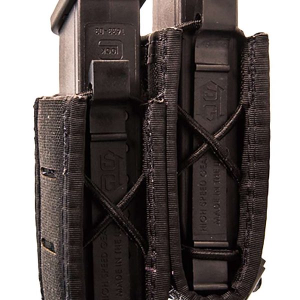 High Speed Gear 41PS02BK Taco Double Duty Staggered Black Nylon Laminate, Pistol