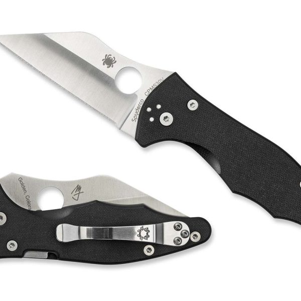 Spyderco C85GP2 Yojimbo 2  3.20" Folding Wharncliffe Plain Satin CPM S30V SS Blade/ Black Textured G10 Handle Includes Pocket Clip