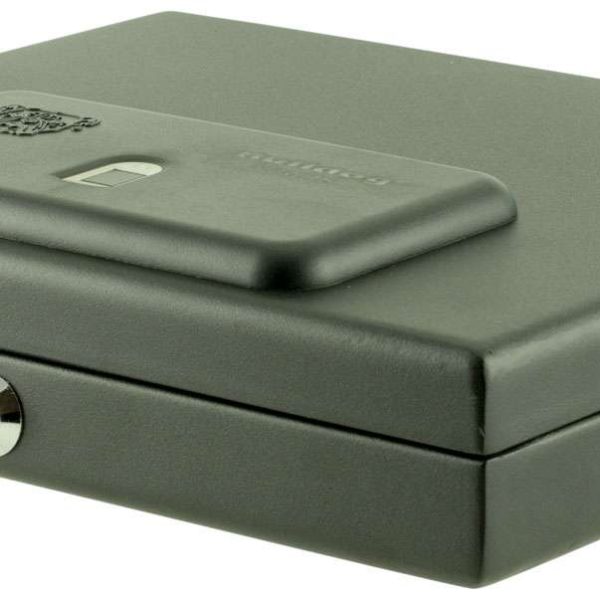 Bulldog BD4055B Magnum Top Load Vault Fingerprint ID Entry Black Powder Coat Steel Holds 1 Handgun 11.50" x 9.75" x 2.50"