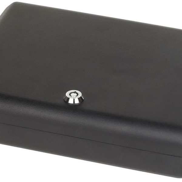 Bulldog BD1128 Pesonal Vault  Large Key Entry Black Steel Holds 1 Handgun 11" H x 8.50" W x 2.25" D