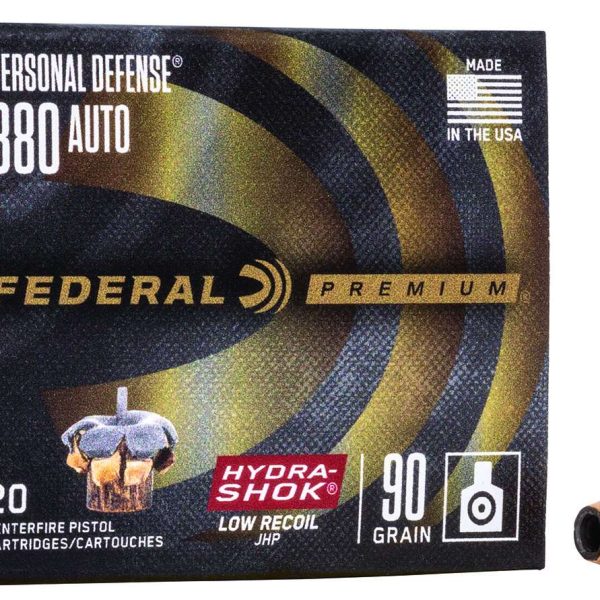 Federal Personal Defense Hydra-Shok .380 ACP 90gr — 20 rds