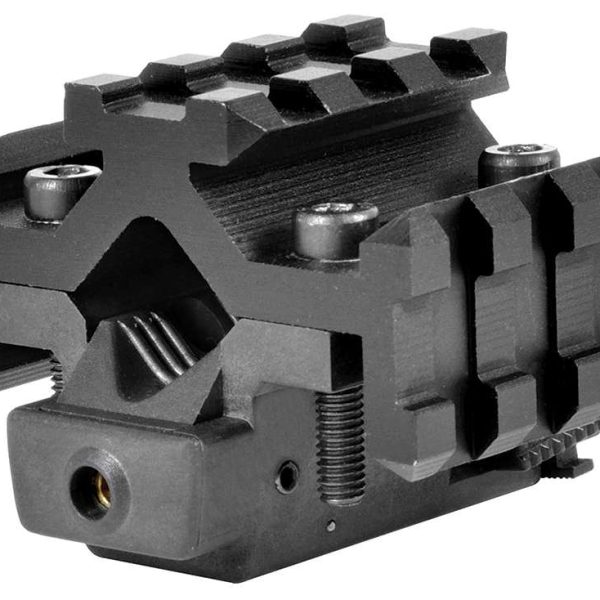 NcStar ATRLS Tri-Rail Universal Barrel Mount  Black Anodized Red Laser