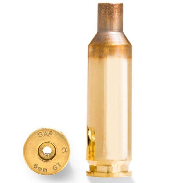 Alpha Munitions Ultra Premium Unprimed Brass Cartridge Cases 6mm GT Brass 100/Box