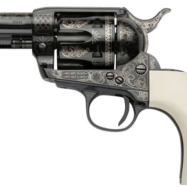 Pietta GW9LLE312NMUI Great Western II Liberty 9mm Luger 6rd 3.50" Blued Engraved Octagon Steel Barrel & Cylinder, Blued Engraved Steel Frame, Ultra Ivory w/Engraved Liberty Eagle Grip, Exposed Hammer