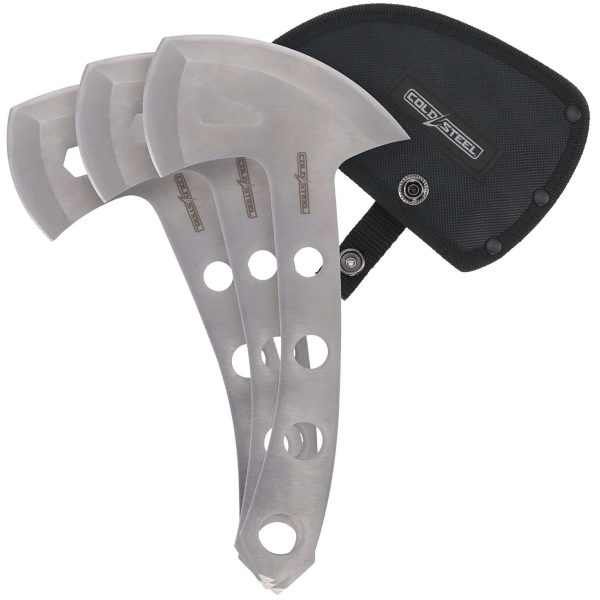 Cold Steel CSTH50AX3PK Throwing Axes  5" Plain 420 Stainless Steel Blade Set of 3