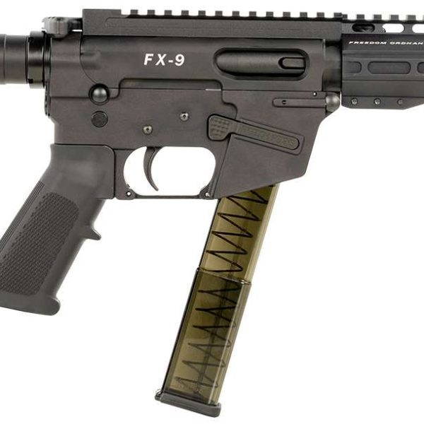 FREEDOM ORDNANCE FX9P8SBM FX-9  9mm Luger 31+1 8" Black Nitride Steel Barrel, M-LOK Handguards, Black Anodized Aluminum Picatinny Rail Receiver, Black SB Mini Brace, AR15 Grip