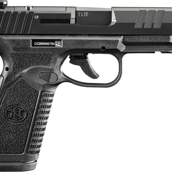 FN 66101759Micro-Compact Frame 9mm Luger 18+1 3.80" Black Target Crown Steel Barrel, Black PVD Optic Cut/Serrated Stainless Steel Slide & Polymer Frame w/Picatinny Rail, Interchangeable Backstrap Grip