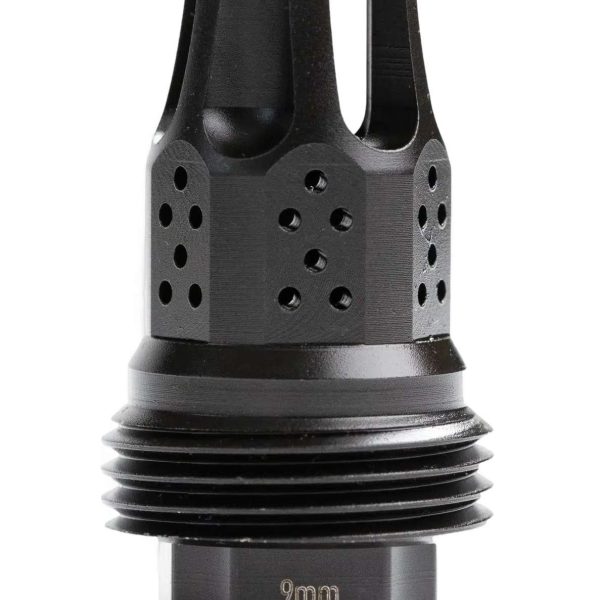 Jk Armament JKMDHDCF14 War Eagle Compensator/Flash Hider Black Nitride Stainless Steel 1/2"x28 Threads 9mm