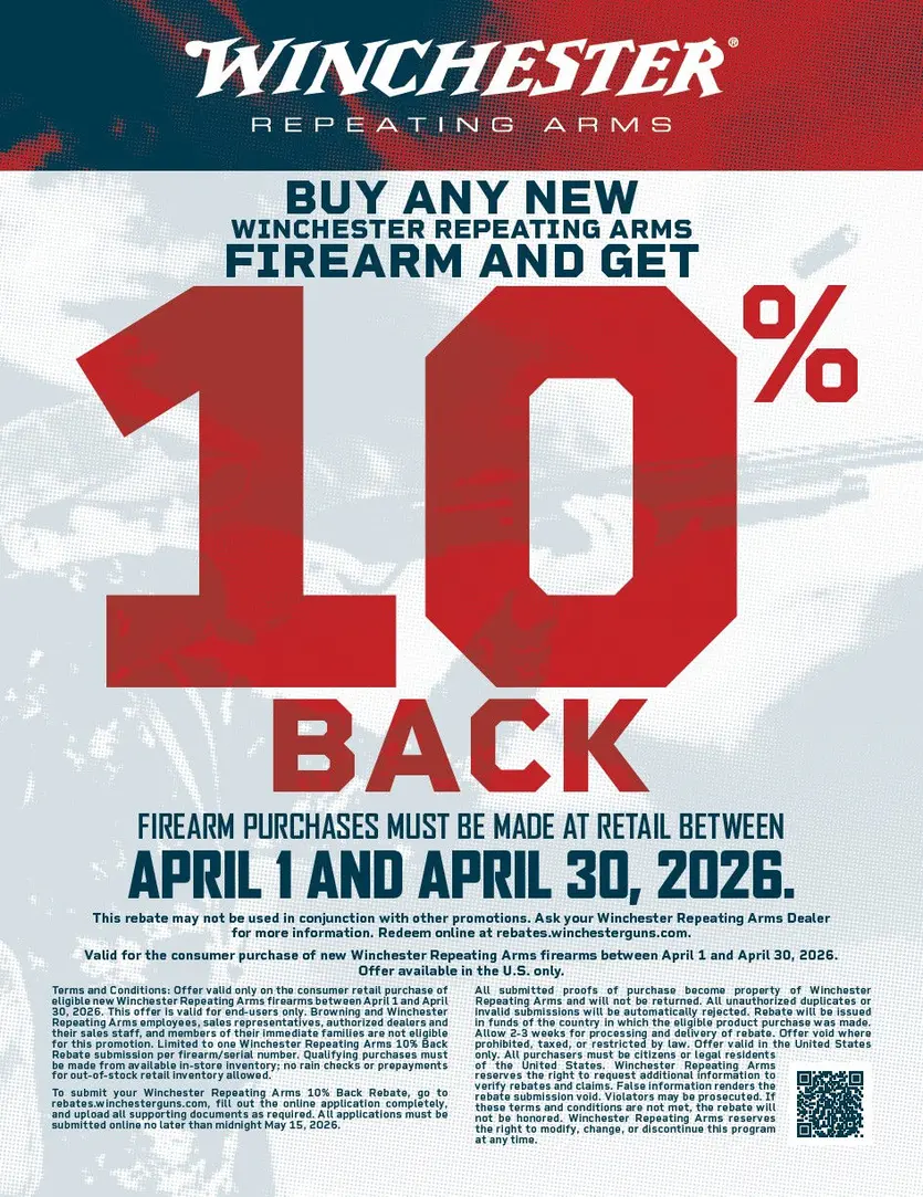 Winchester Firearm Rebate — 10% Back
